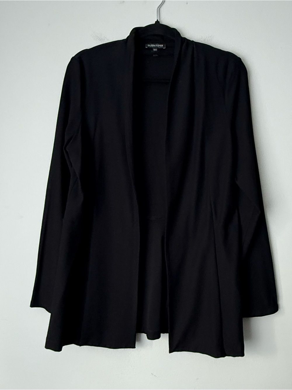 Eileen Fisher Black Relaxed Open-Front Blazer